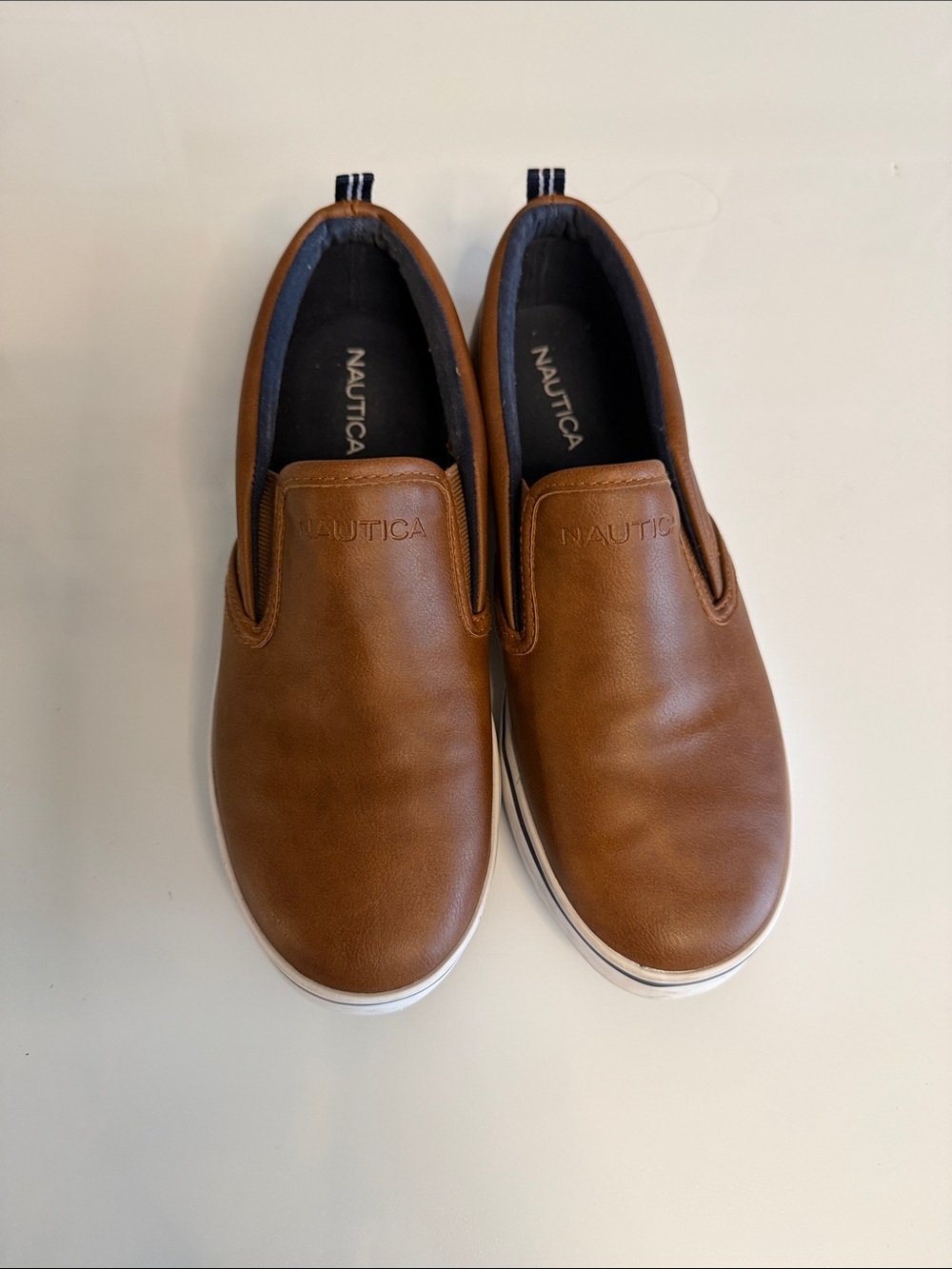 Nautica Brown Slip-On Leatherette Casual Loafers
